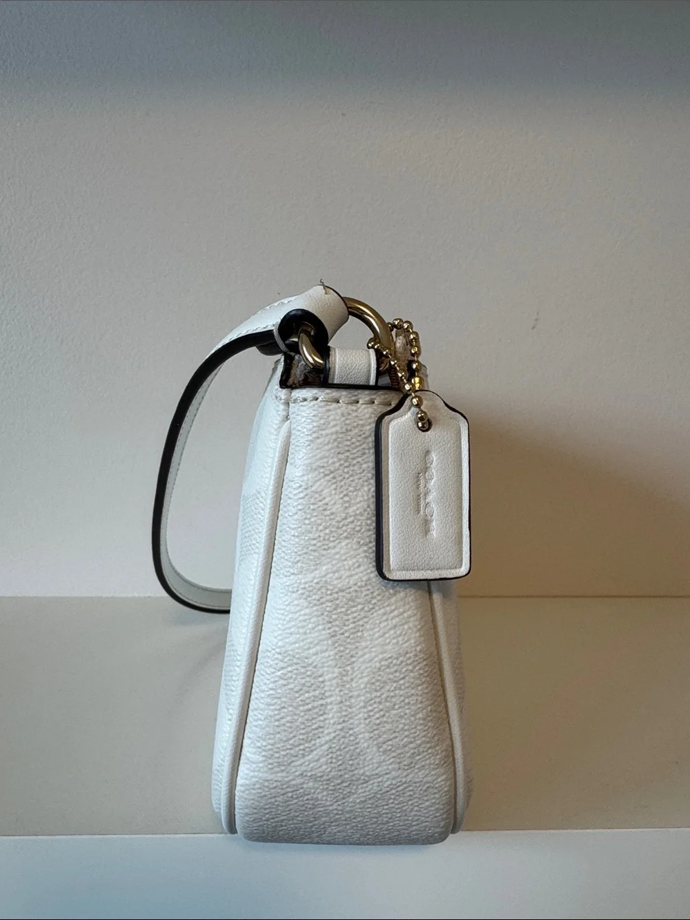 COACH Nolita 19 in White Signature Canvas